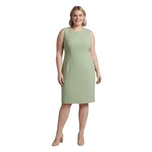 Kasper Womens Sage Green Sleeveless Sheath Career Dress Size 16W
